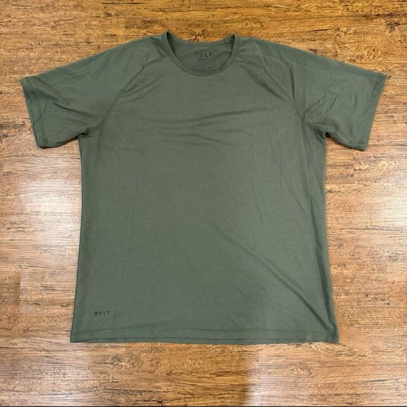 BYLT Premium Basics Green Crewneck Casual Essential Short Sleeve T Shirt Men 2XL - Picture 2 of 7